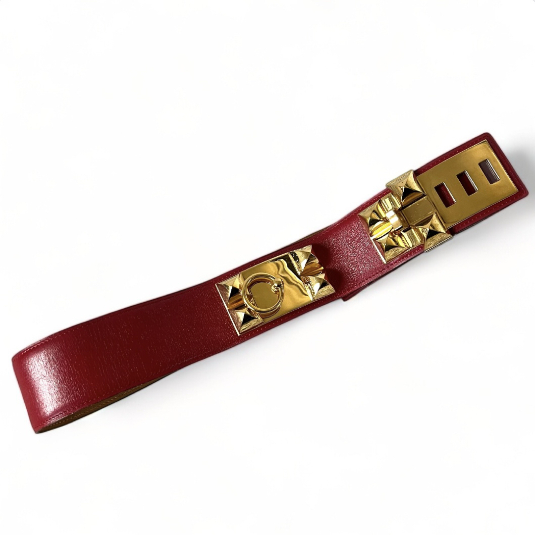 エルメス HERMES コリエドシアン メドール ベルト ◯N刻印 レッド エルメス HERMES コリエドシアン メドール ベルト ◯N刻印 レッド