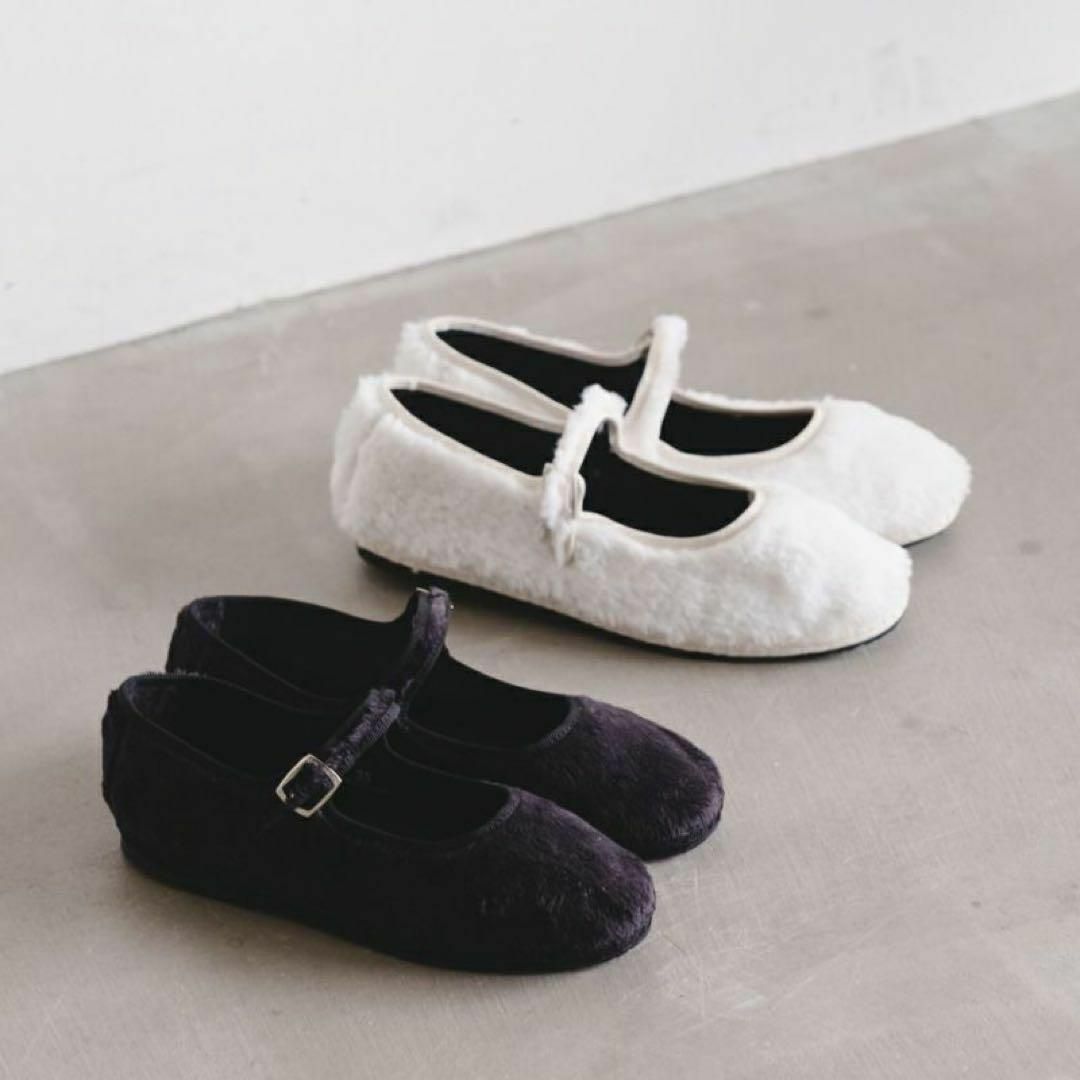 極美品 Sciuscia シューシャ MARYJANE ファーシューズ フラット 極美品 Sciuscia シューシャ MARYJANE ファーシューズ フラット