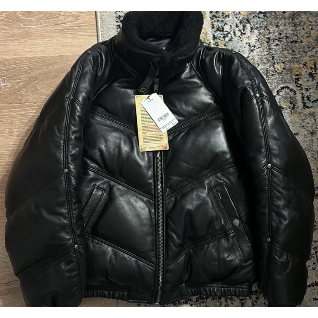 Supreme - Supreme Schott Chevron Leather Puffer Lの通販 by Supreme - Supreme Schott Chevron Leather Puffer Lの通販 by