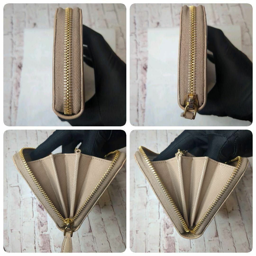 極美品】プラダ 長財布 サフィアーノレザー シャイン ジップ 極美品】プラダ 長財布 サフィアーノレザー シャイン ジップ