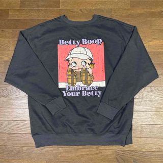 ベティブープ(Betty Boop)の【Betty Boop】ベティブープ トレーナー チャコールグレー【毛玉あり】(トレーナー/スウェット)