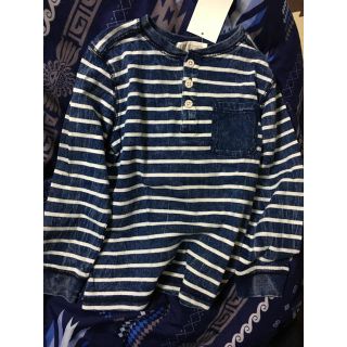 エイチアンドエム(H&M)の新品★H&Mエイチアンドエムデニム風ボーダーカットソーZARAキッズGAP(Tシャツ/カットソー)