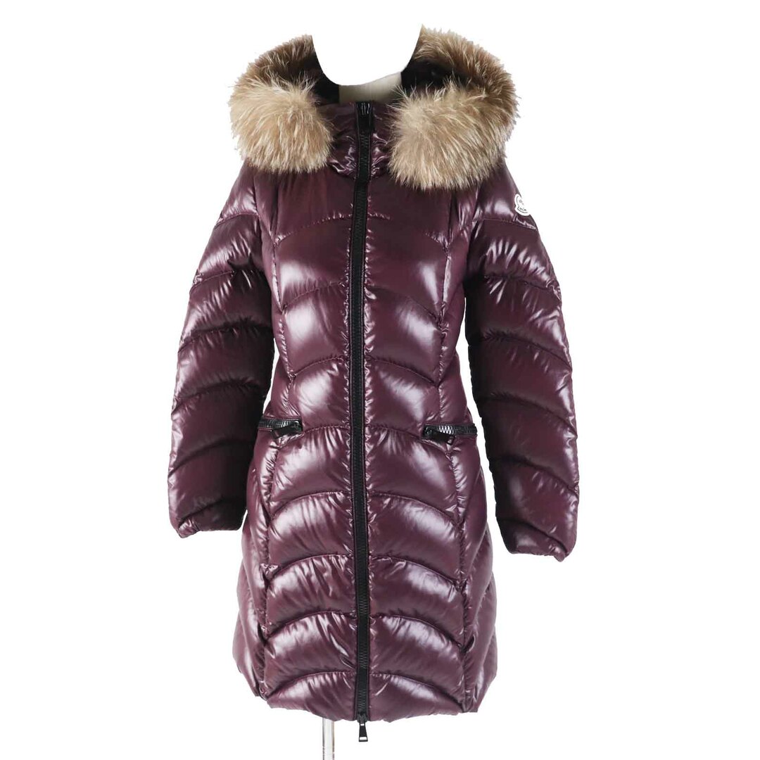 MONCLER - 極美品◎MONCLER モンクレール ALBIZIA アルビジア 美シルエット フォックスファー・フード付き ロングダウンコート パープル 0 レディース