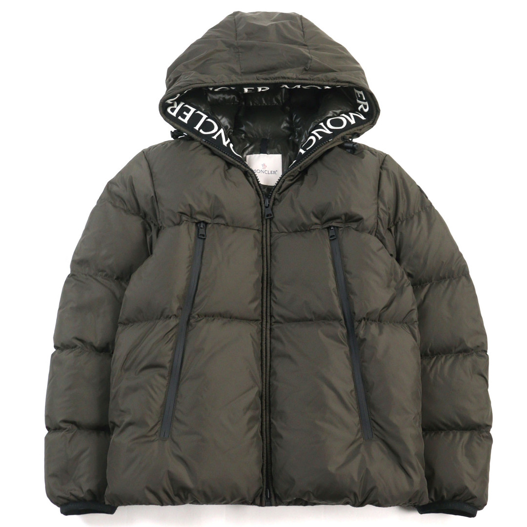 MONCLER - 美品○MONCLER モンクレール 20-21AW F20911B56900 C0300 MONTCLA GIUBBOTTO モンクラ ナイロン ナイロン ロゴ刺繍 ロゴワッペン付き フーデッド ダブルジップ ダウンジャケット カーキグリーン 1 国内正規品 メンズ