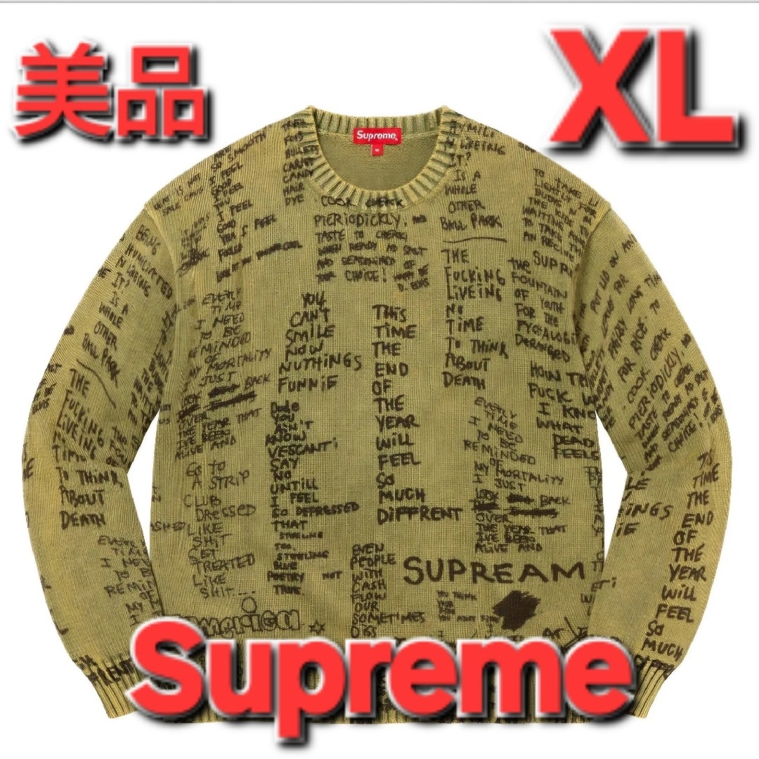 美品 XL】Supreme Gonz Poems Sweater 美品 XL】Supreme Gonz Poems Sweater