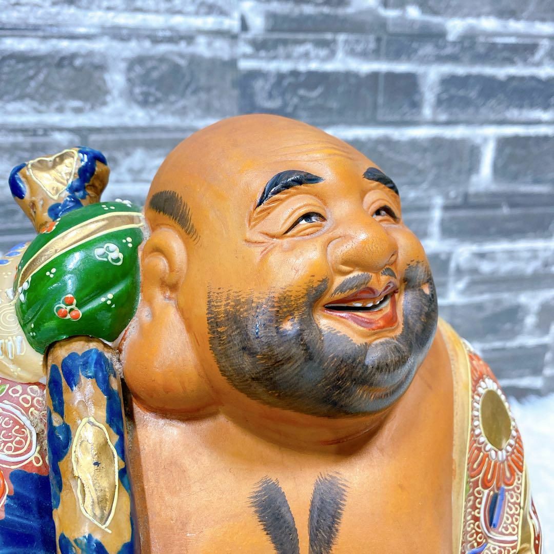 九谷焼 布袋様 七福神 特大37cm 金彩 縁起物 焼物 九谷焼 布袋様 七福神 特大37cm 金彩 縁起物 焼物