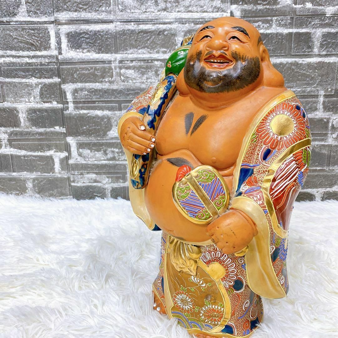 九谷焼 布袋様 七福神 特大37cm 金彩 縁起物 焼物 九谷焼 布袋様 七福神 特大37cm 金彩 縁起物 焼物
