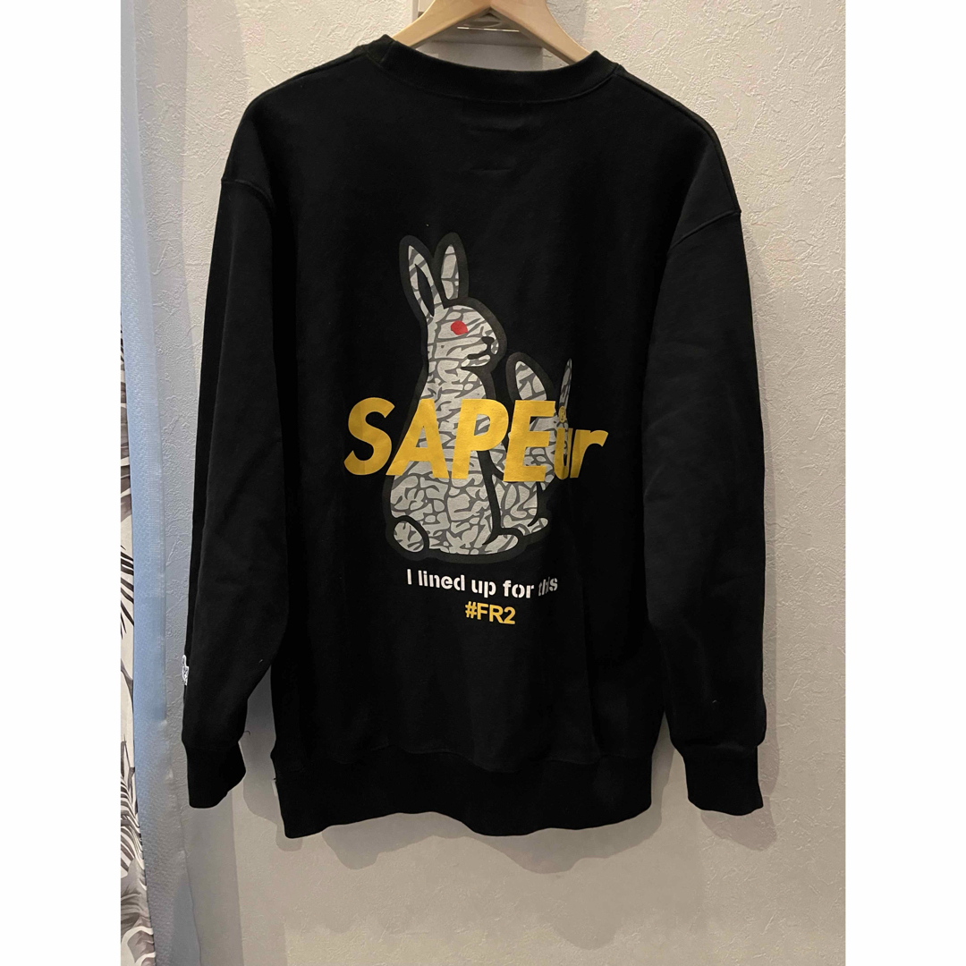 SAPEur FR2 コラボ クルーネック 黒 XL SAPEur FR2 コラボ クルーネック 黒 XL