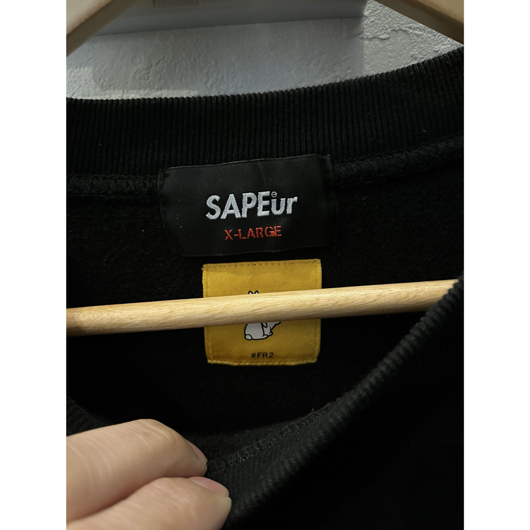 SAPEur FR2 コラボ クルーネック 黒 XL SAPEur FR2 コラボ クルーネック 黒 XL