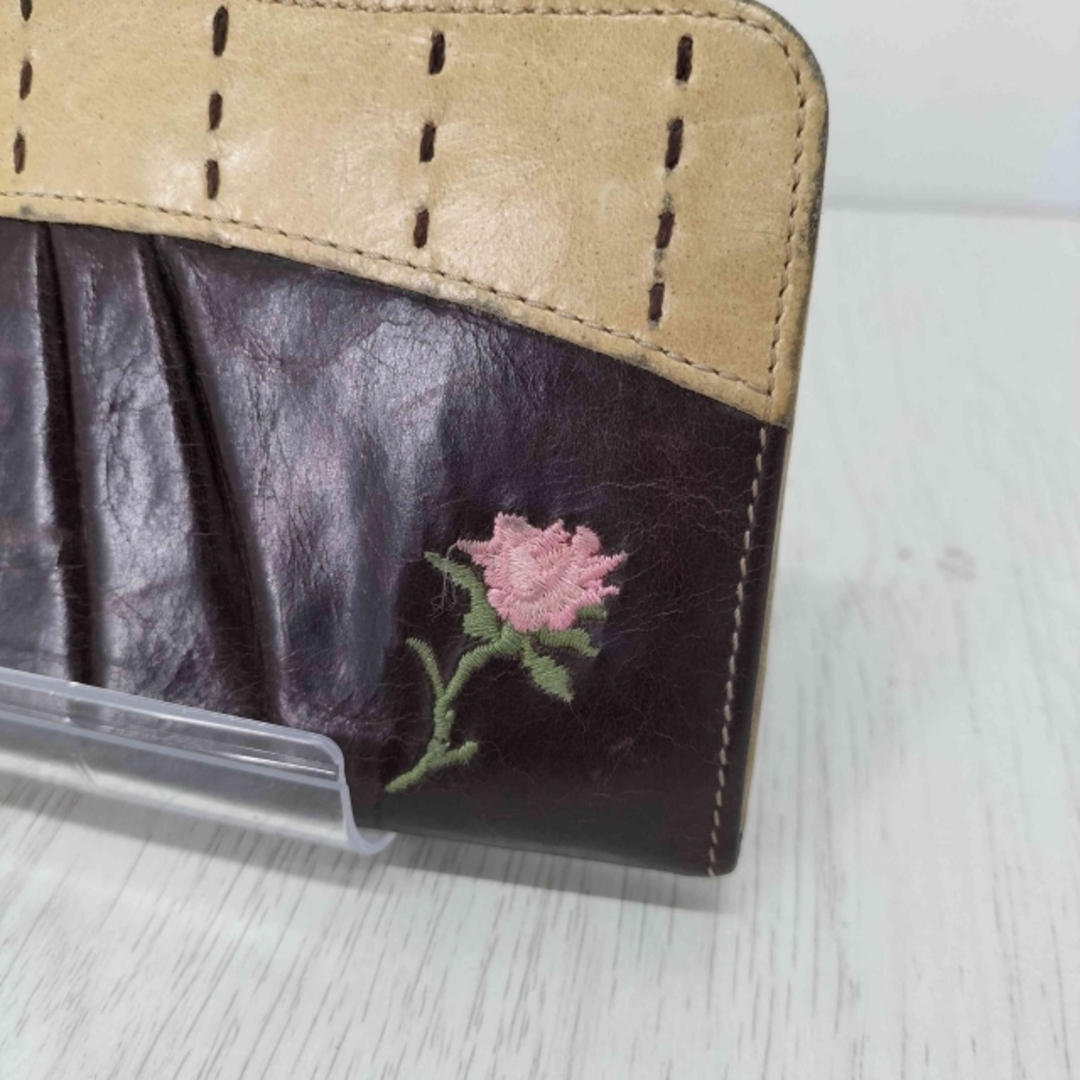 KENZO - KENZO(ケンゾー) レザーがま口長財布 花刺繍 レディース KENZO - KENZO(ケンゾー) レザーがま口長財布 花刺繍 レディース