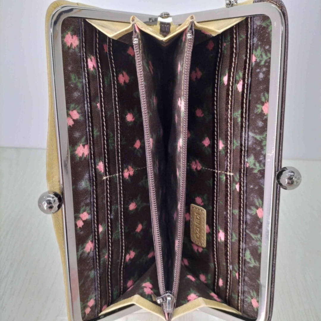 KENZO - KENZO(ケンゾー) レザーがま口長財布 花刺繍 レディース KENZO - KENZO(ケンゾー) レザーがま口長財布 花刺繍 レディース