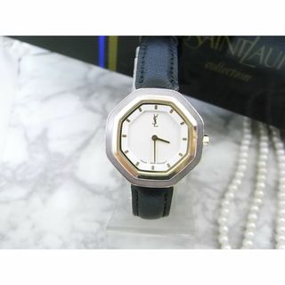 イヴサンローラン(Yves Saint Laurent)の希少モデル　イヴサンローラン　オクタゴン　革ベルト　レディース　ウォッチ(腕時計)
