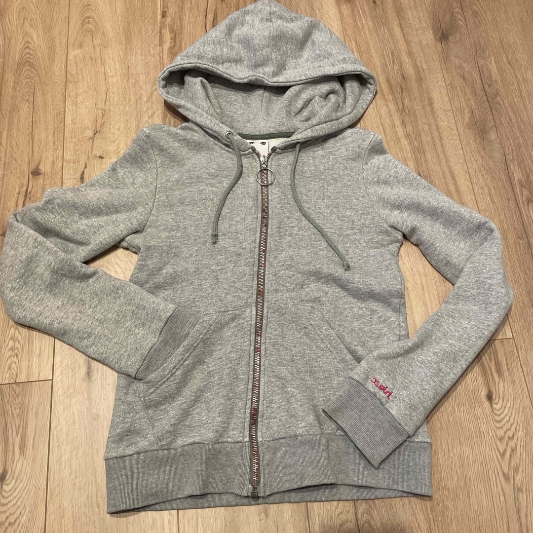 X-girl - x-girl スウェットZIPパーカー グレー カラフルジップ X-girl - x-girl スウェットZIPパーカー グレー カラフルジップ