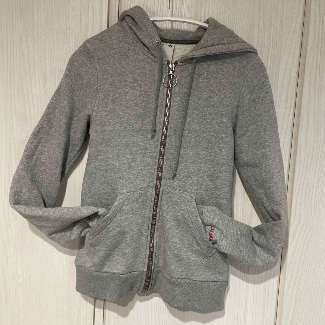 X-girl - x-girl スウェットZIPパーカー グレー カラフルジップ X-girl - x-girl スウェットZIPパーカー グレー カラフルジップ