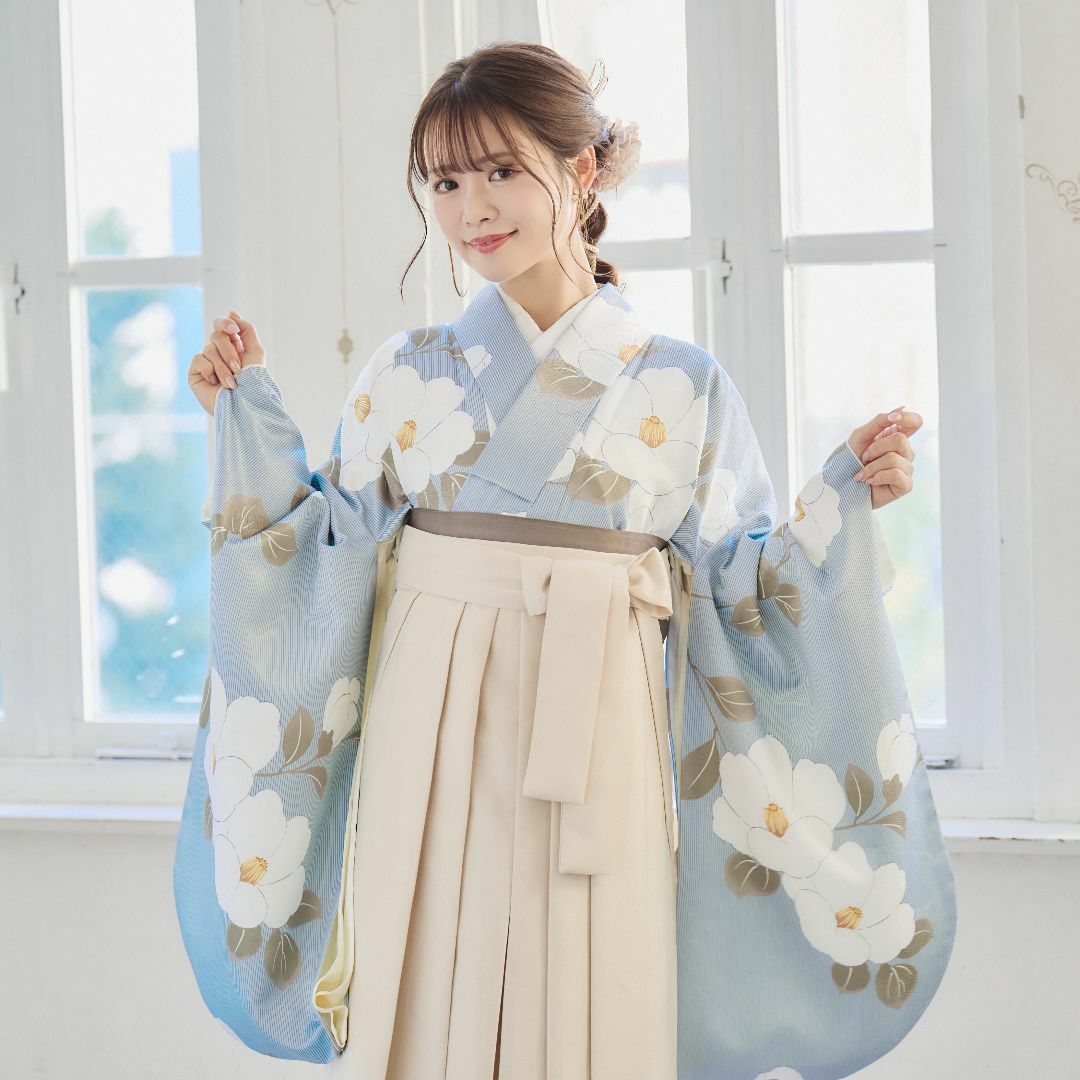 ANDANTE - 新品袴3点セット 卒業式 小学生 大学生 水色 アイボリー 50IV