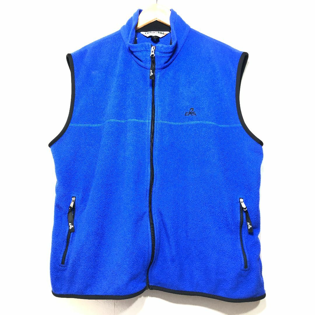 011060 EMS フリース ジップ ベスト XL ブルー POLARTEC