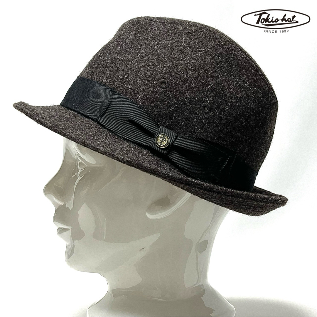 新品】TOKYO HAT 定価約5.5万 日本製 品格美しいクラシカル山高帽子 新品】TOKYO HAT 定価約5.5万 日本製 品格美しいクラシカル山高帽子