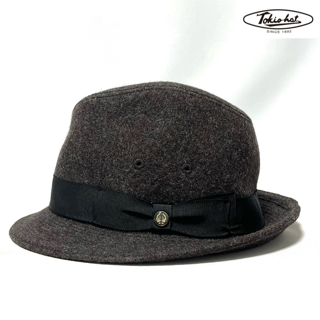 新品】TOKYO HAT 定価約5.5万 日本製 品格美しいクラシカル山高帽子 新品】TOKYO HAT 定価約5.5万 日本製 品格美しいクラシカル山高帽子