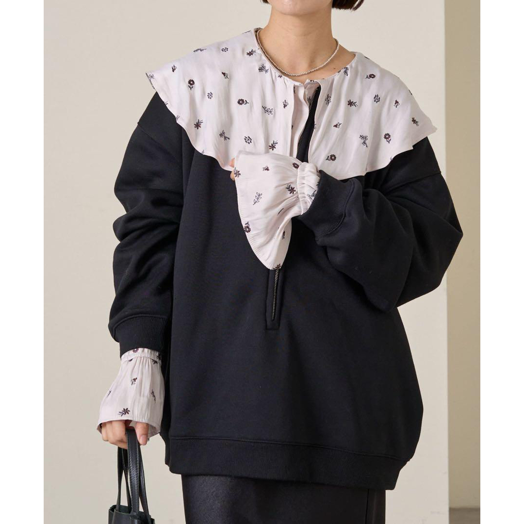 Omekashi - 新品 オメカシ フラワー刺繍ケープブラウス オフの Omekashi - 新品 オメカシ フラワー刺繍ケープブラウス オフの