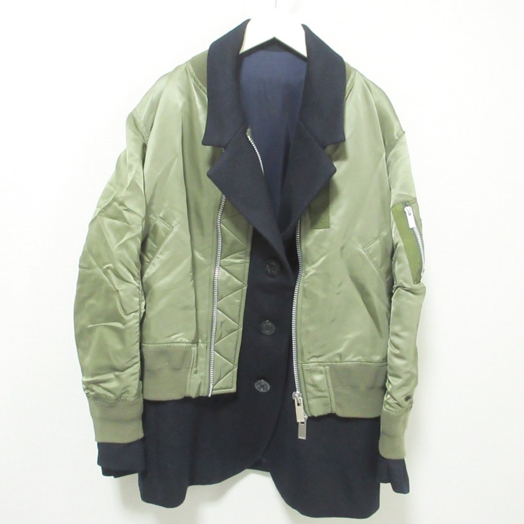 sacai - 美品 19AW sacai サカイ MA-1×MELTON JACKET ドッキング sacai - 美品 19AW sacai サカイ MA-1×MELTON JACKET ドッキング