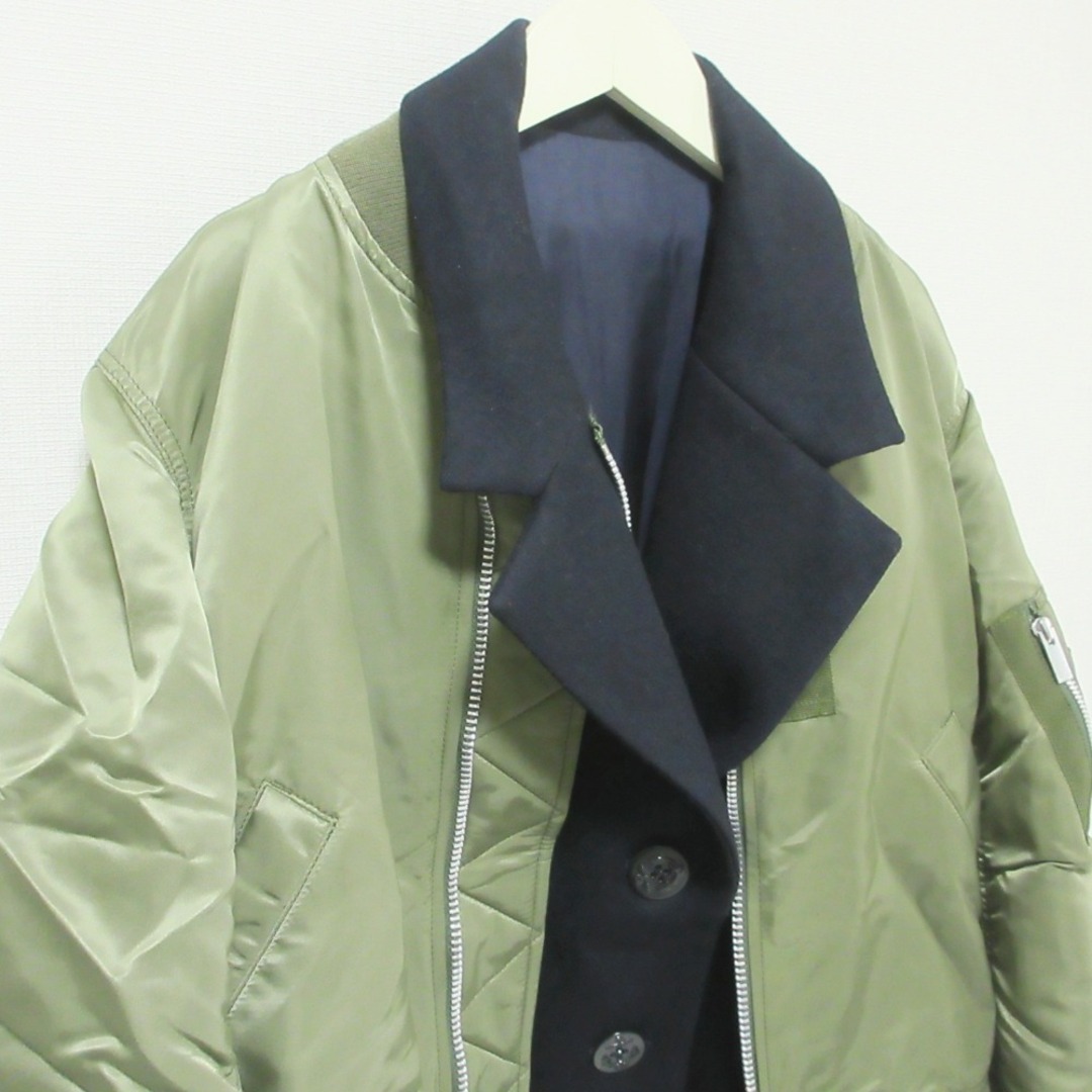 sacai - 美品 19AW sacai サカイ MA-1×MELTON JACKET ドッキング sacai - 美品 19AW sacai サカイ MA-1×MELTON JACKET ドッキング