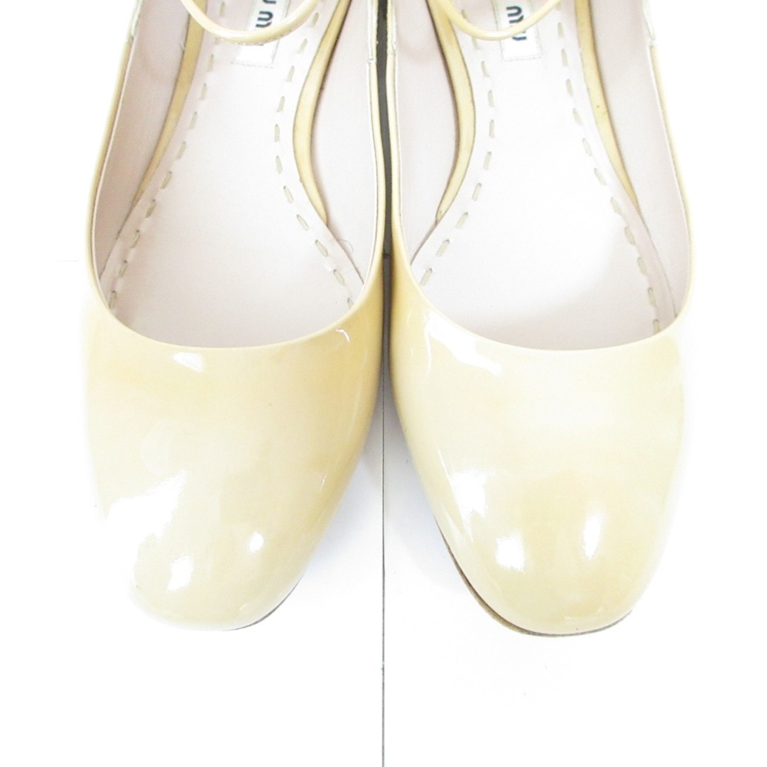 MIU MIU - 美品 miumiu ミュウミュウ パテント ビジューヒール MIU MIU - 美品 miumiu ミュウミュウ パテント ビジューヒール