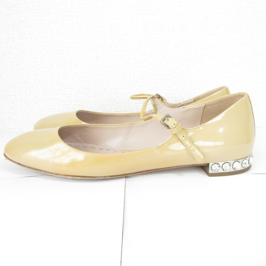 MIU MIU - 美品 miumiu ミュウミュウ パテント ビジューヒール MIU MIU - 美品 miumiu ミュウミュウ パテント ビジューヒール