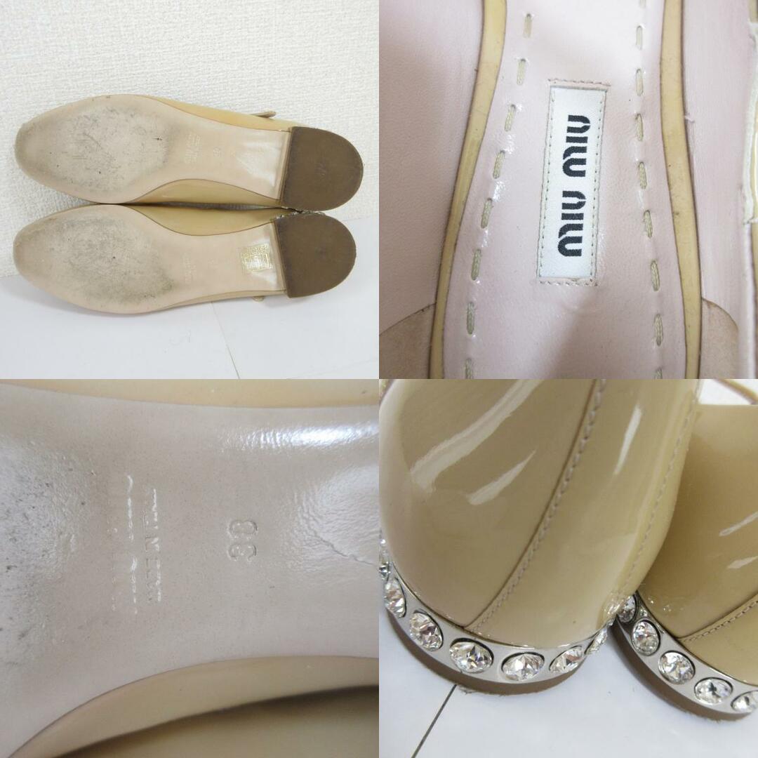 MIU MIU - 美品 miumiu ミュウミュウ パテント ビジューヒール MIU MIU - 美品 miumiu ミュウミュウ パテント ビジューヒール
