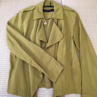 ザラ(ZARA)の一回使用 ZARA春夏物ショートジャケット カラシ色(テーラードジャケット)