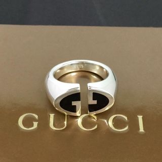 グッチ(Gucci)の美品 グッチ GUCCI Gロゴ エナメル シルバー リング 指輪 7号 925(リング(指輪))