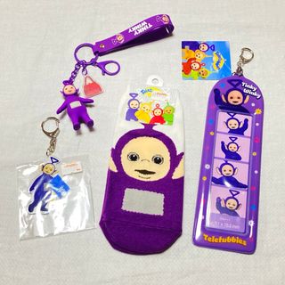 テレタビーズ ティンキーウィンキー　4点セット　靴下　フォトフレーム　チャーム(キャラクターグッズ)