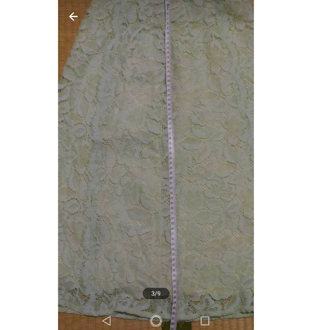 leilian(レリアン)のレリアン　レーススカート ライトグリーン　サイズ9　タグ付き未使用品 レディースのスカート(ひざ丈スカート)の商品写真