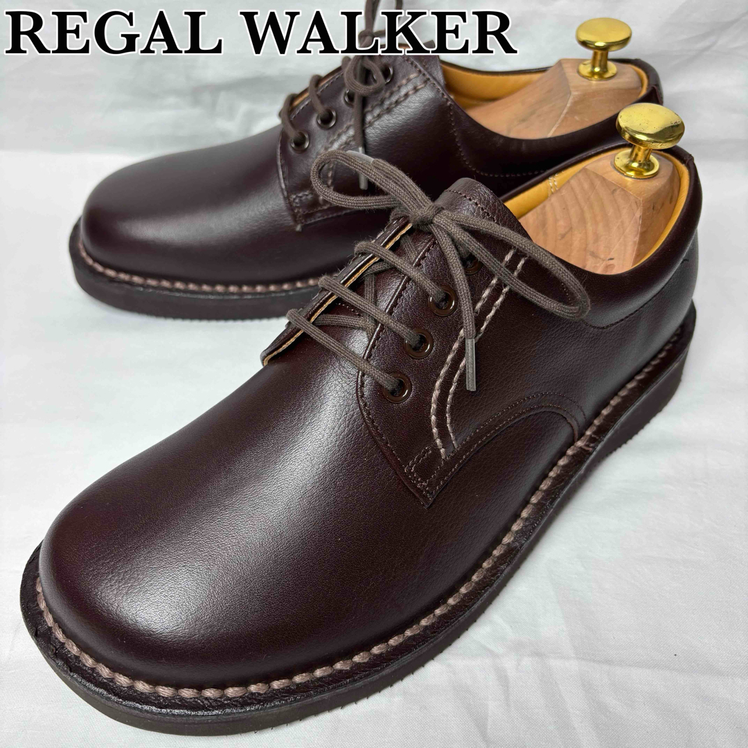 新品未使用】REGAL WALKER JJ23 外羽根 プレーントゥ ブラウン 新品未使用】REGAL WALKER JJ23 外羽根 プレーントゥ ブラウン