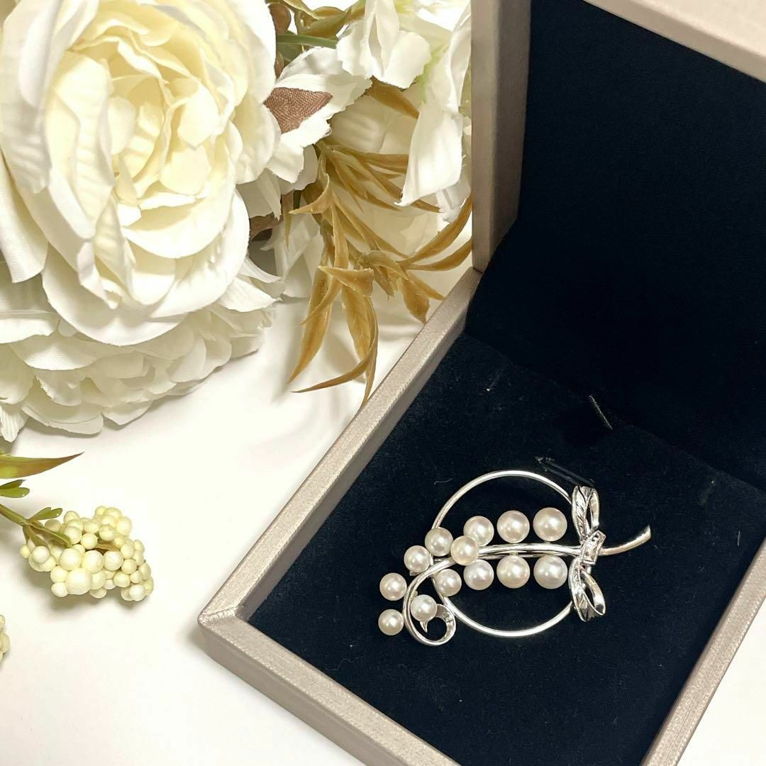 希少✨MIKIMOTO ミキモト パール ブローチ13珠 葡萄 リボン 希少✨MIKIMOTO ミキモト パール ブローチ13珠 葡萄 リボン