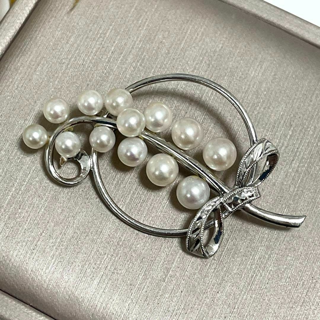 希少✨MIKIMOTO ミキモト パール ブローチ13珠 葡萄 リボン 希少✨MIKIMOTO ミキモト パール ブローチ13珠 葡萄 リボン