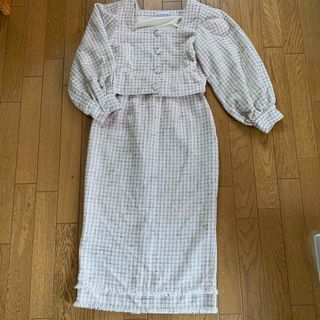バルーンスリーブ　ツイードセットアップ(セット/コーデ)