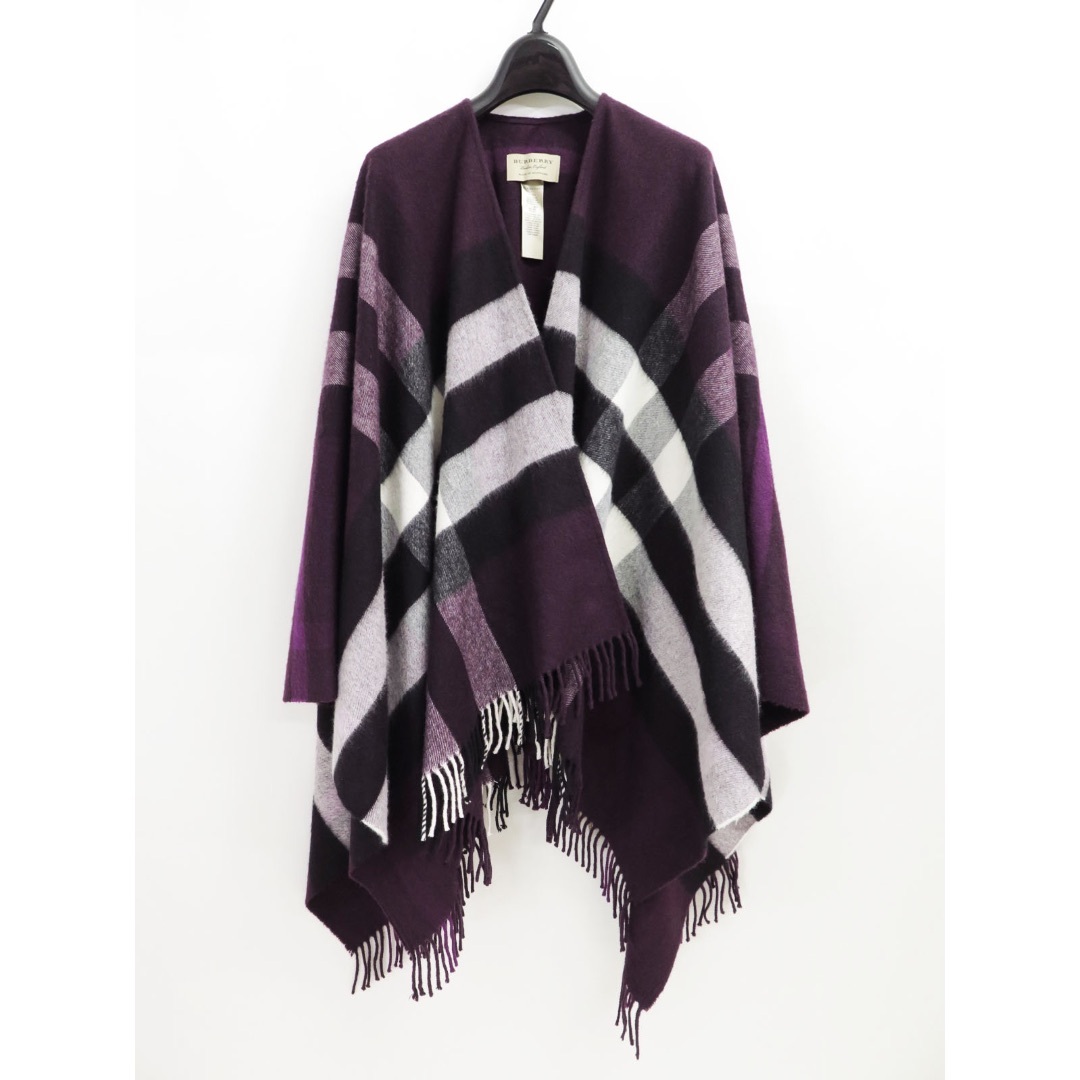 BURBERRY - バーバリー ウール カシミヤ ケープ ポンチョ 大判 ストール
