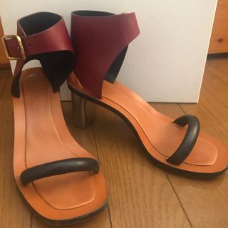 サンダル CELINE BAMBAM メタルヒール レザーサンダル34.5/フィービー期
