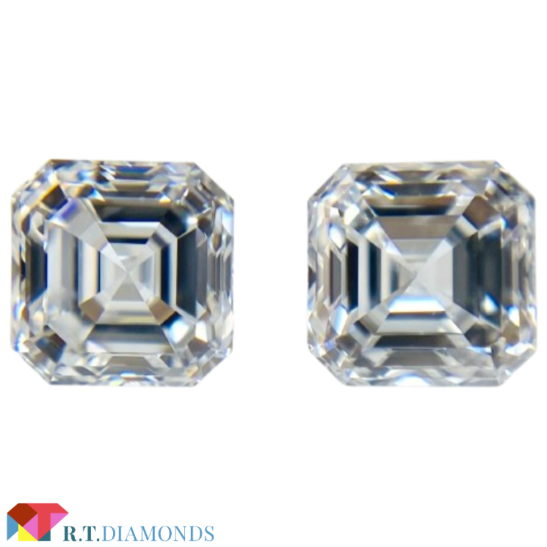 Dカラー IF スクエアステップカット セット石 0.50ct/0.50ct