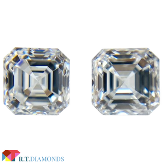 Dカラー IF スクエアステップカット セット石 0.50ct/0.50ct(その他)