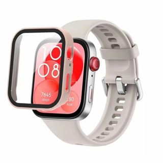 Huawei watch Fit3 ガラス 保護 ケース 画面 カバー ピンク(モバイルケース/カバー)