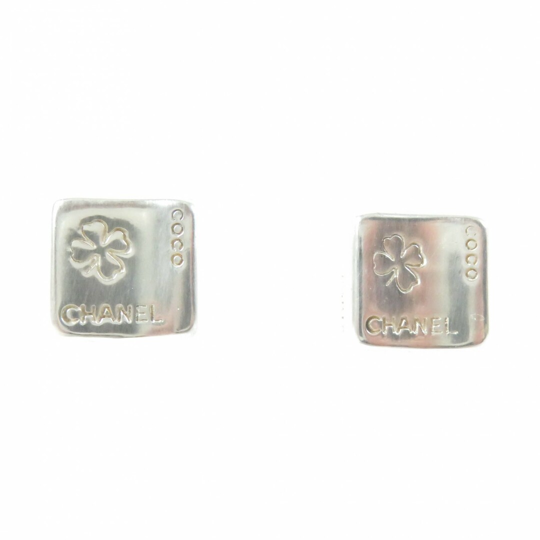 CHANEL - 美品★CHANEL シャネル ヴィンテージ ココマダム クローバー スクエア 両耳用 イヤリング AG925 シルバー イタリア製 重量9.5g レディース