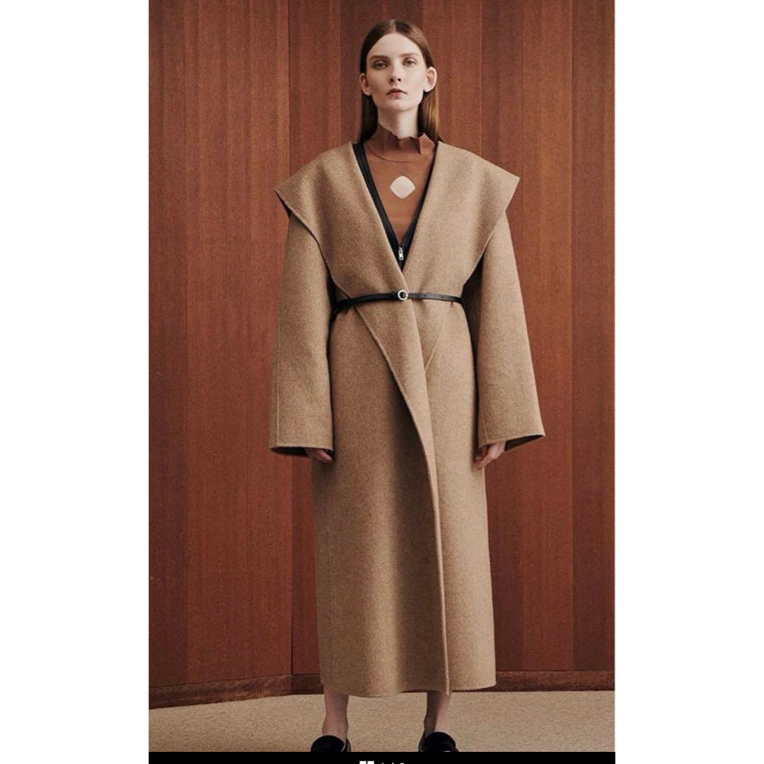 ルシェルブルーBig Collar Belted Maxi Coat ジャケット/アウター ルシェルブルーBig Collar Belted Maxi Coat ジャケット/アウター