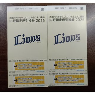 武ホールディングス　株主優待　内野指定席引換券　4枚　2025(野球)