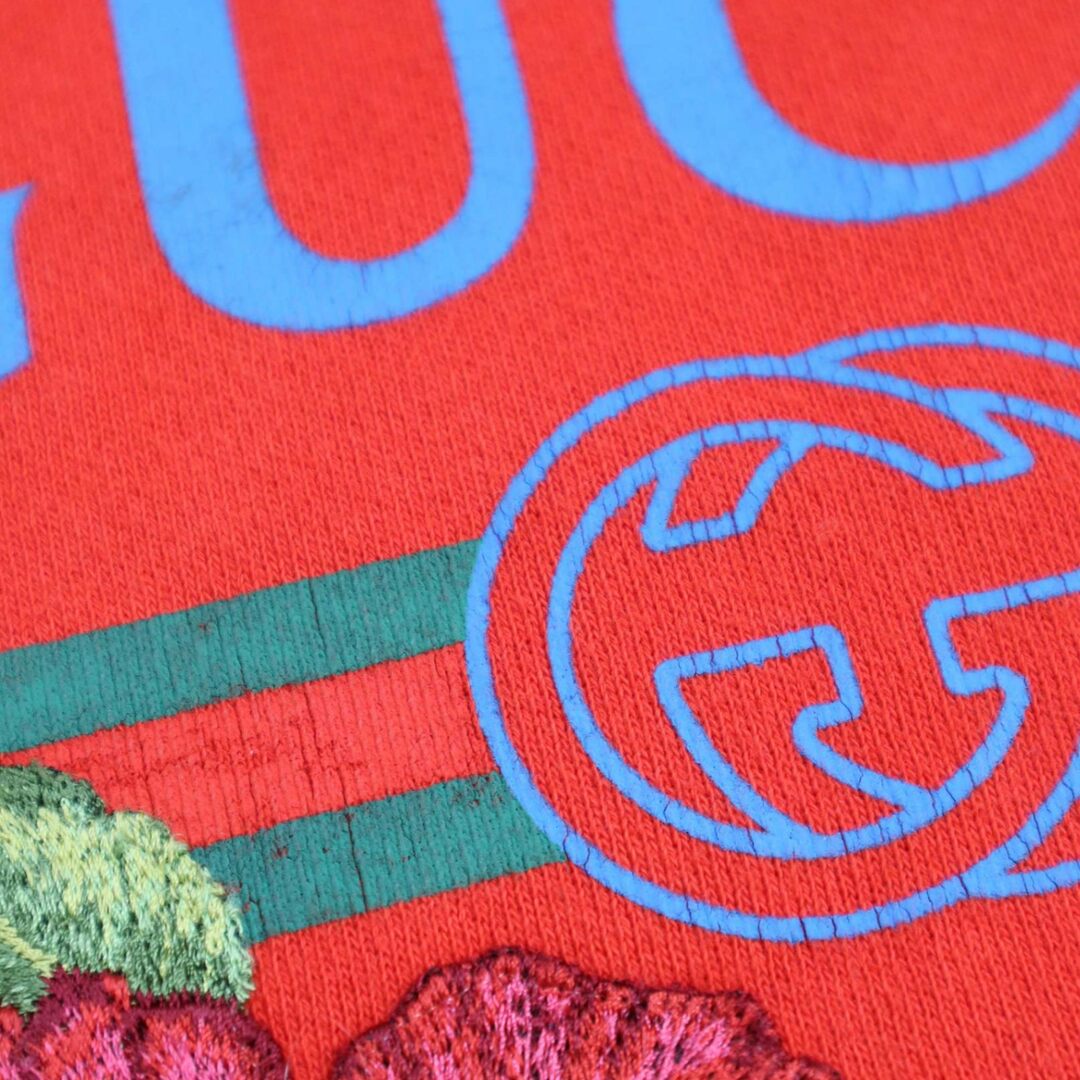 GUCCI - GUCCI グッチ ヴィンテージロゴ ハイビスカスエンブロイ GUCCI - GUCCI グッチ ヴィンテージロゴ ハイビスカスエンブロイ