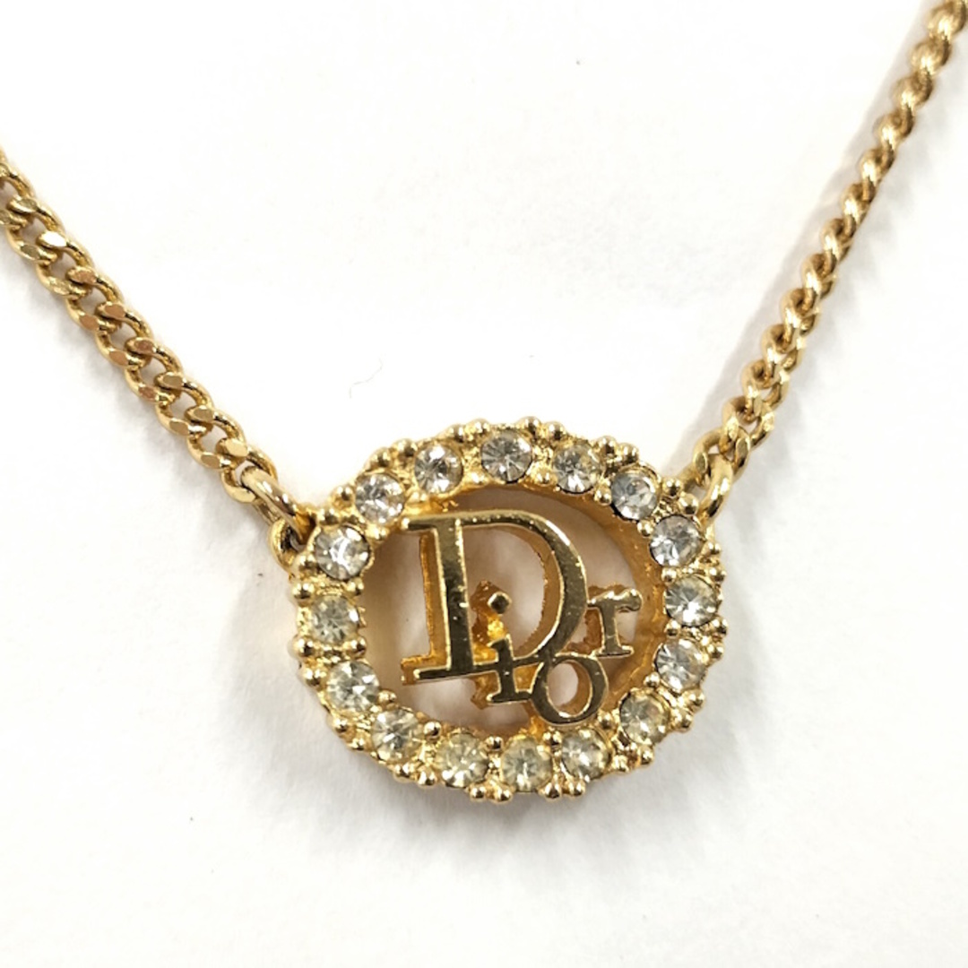 Christian Dior ネックレス ラインストーン ロゴ メッキ ゴールド Christian Dior ネックレス ラインストーン ロゴ メッキ ゴールド