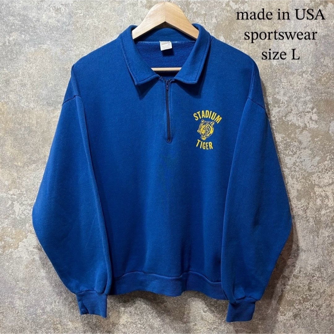 USA製 70s-80s ハーフジップスウェット STADIUM TIGER USA製 70s-80s ハーフジップスウェット STADIUM TIGER