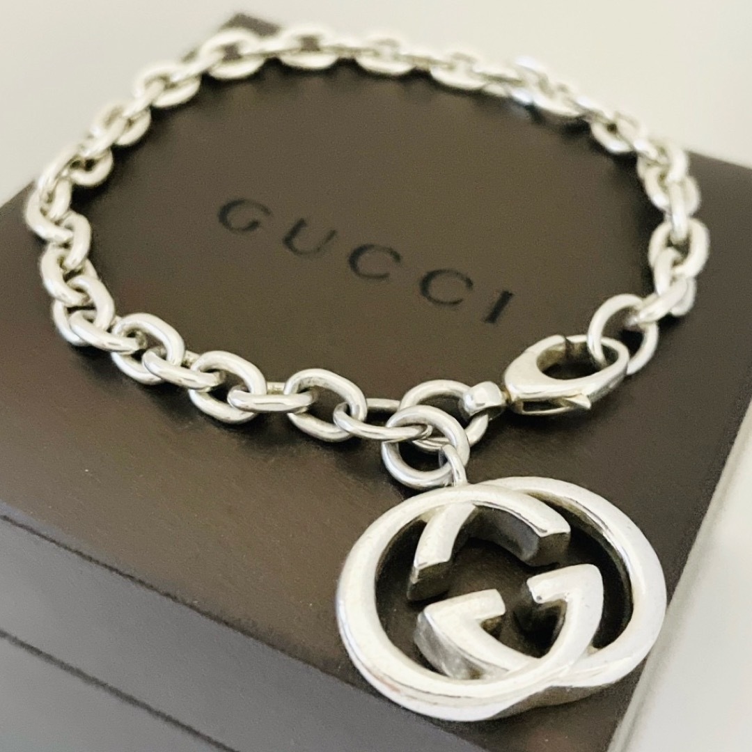 美品☆GUCCI グッチ ブレスレット インターロッキング GG 美品☆GUCCI グッチ ブレスレット インターロッキング GG
