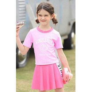 ♡キッズ♡水着　ピンク　セットアップ　半袖　スカート　150 スポーツ　ダンス(水着)