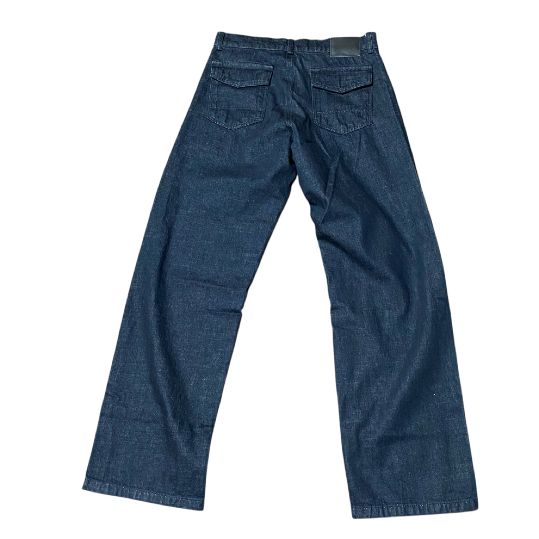 ZARA - 美品【ZARA】ダークブルー ワイドレッグパンツ 34の通販 ZARA - 美品【ZARA】ダークブルー ワイドレッグパンツ 34の通販